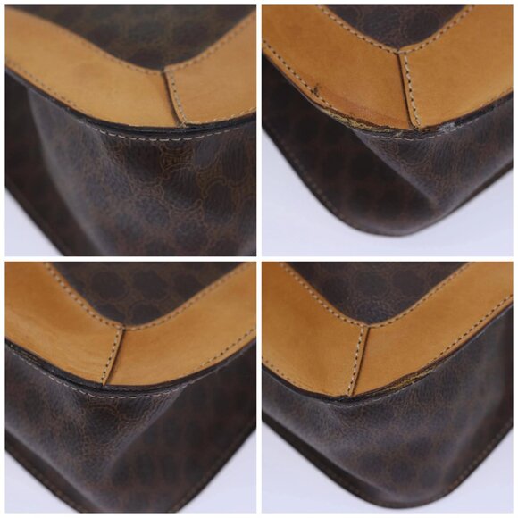 CELINE Macadam Canvas Hand Bag PVC Leather Brown Auth - Picture 16 of 16